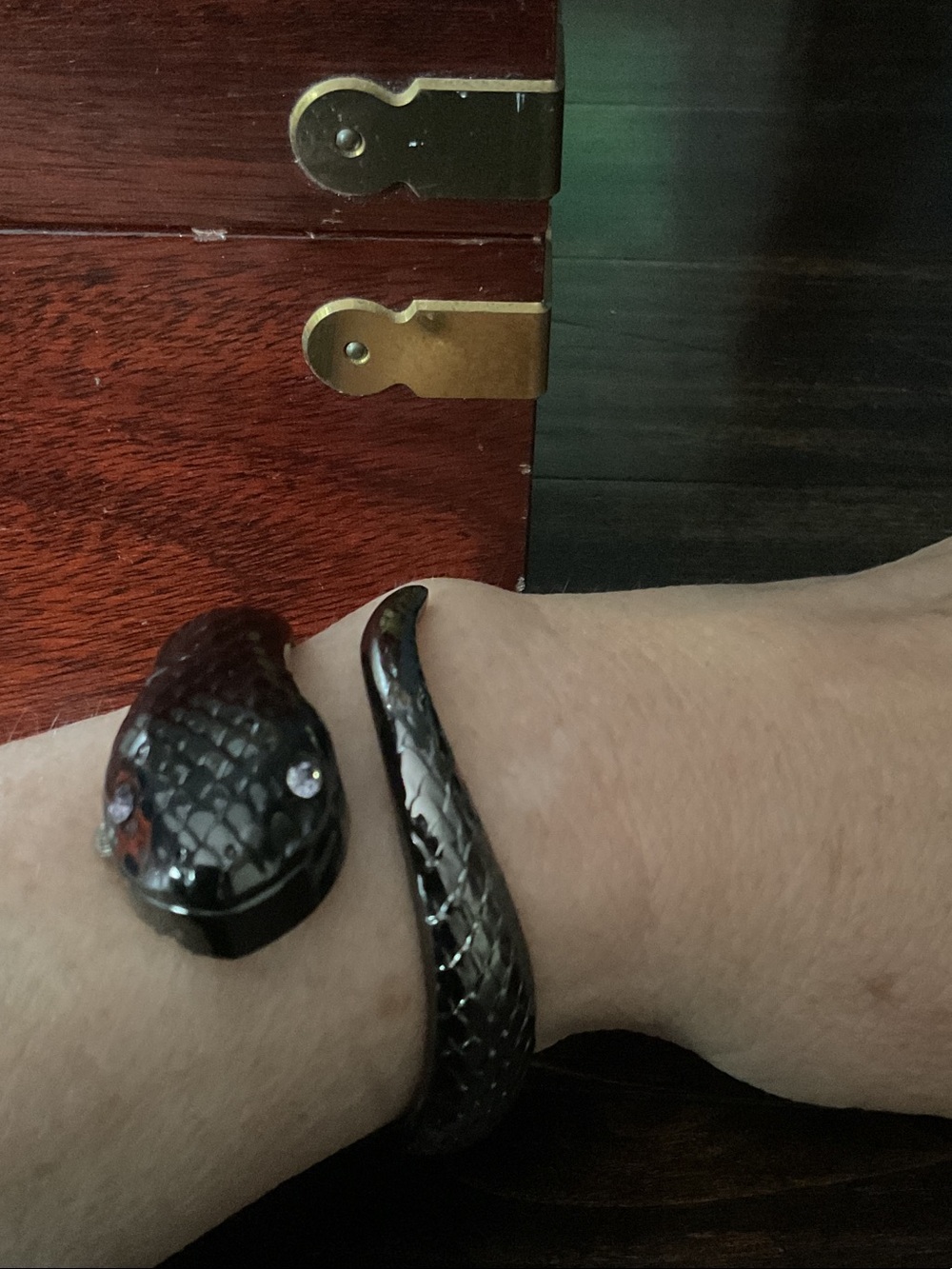 Kenneth Jay Lane Black Snake Bangle Watch